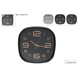 OROLOGIO DA MURO QUADRATO NUMERI 3D COLORI ASSORTITI