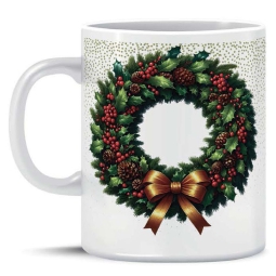 TAZZA MUG XMAS GHIRLANDA BACCHE ROSSE