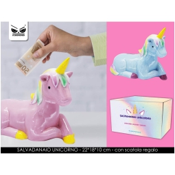 SALVADANAIO UNICORNO IN CERAMICA