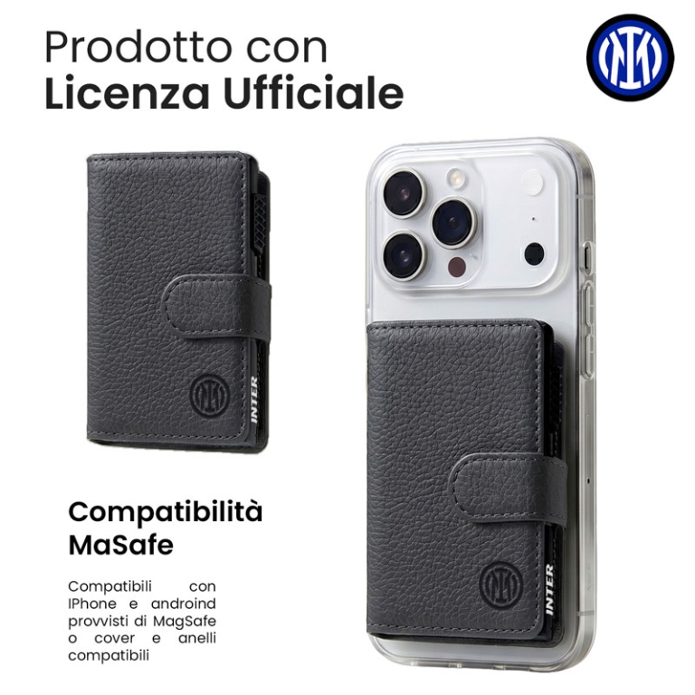 PORTAFOGLIO MAGNETICO IN ALLUMINIO INTER NERO 2