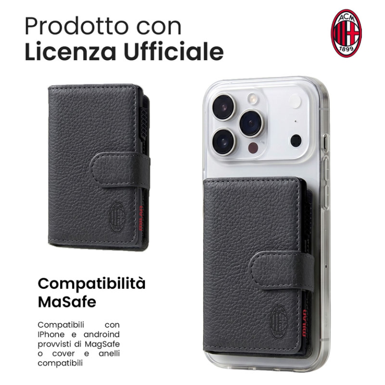 PORTAFOGLIO MAGNETICO IN ALLUMINIO MILAN NERO 2