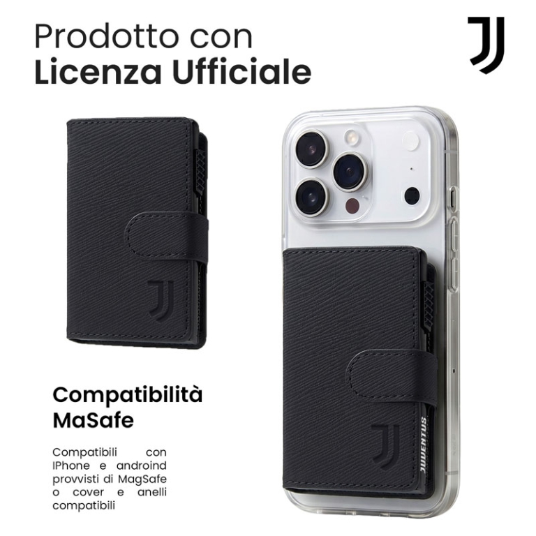 PORTAFOGLIO MAGNETICO IN ALLUMINIO JUVE NERO 2