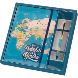 QUADERNO A5 CON PENNA BLUE MAPS