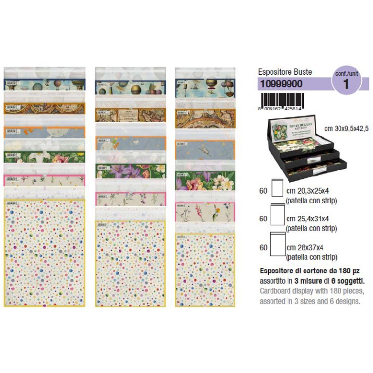 BUSTE REGALO CARTA 180PZ MISURE E SOGGETTI ASSORTITI