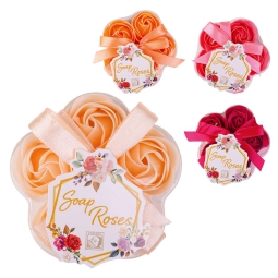 FIORI DI ROSA IN SAPONE  5PZ COLORI ASSORTITI