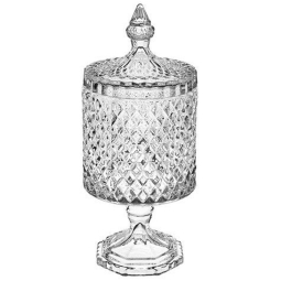 BARATTOLO ALZATINA VETRO BOHEMIA D9H20CM