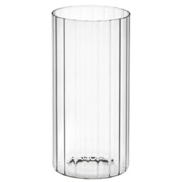 VASO CILINDRO D10H20CM   VETRO PLISSÈ TRASPARENTE