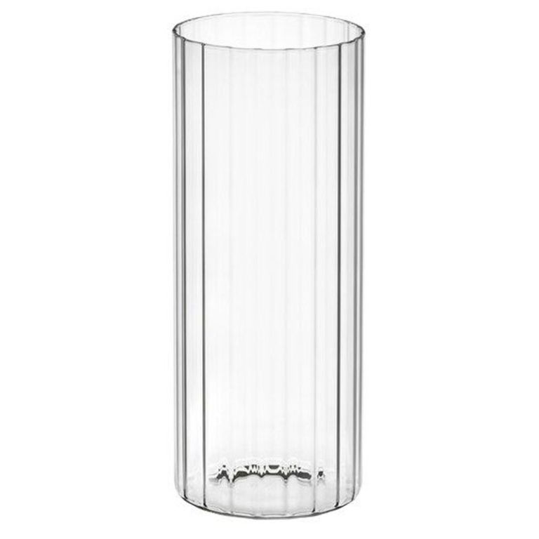 VASO CILINDRO D10H25CM   VETRO PLISSÈ TRASPARENTE