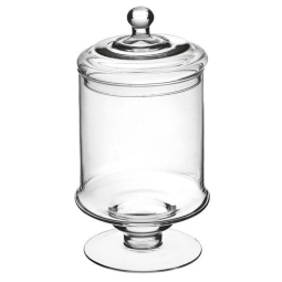POTICHE D11,5H28CM CON COPERCHIO VETRO TRASPARENTE