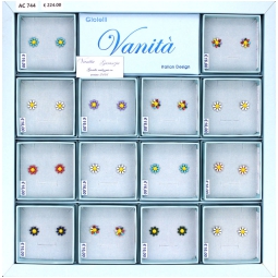 ORECCHINI 14PZ ACCIAIO E SMALTO