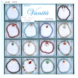 BRACCIALI 14PZ CRISTALLO ACCIAIO E SMALTO