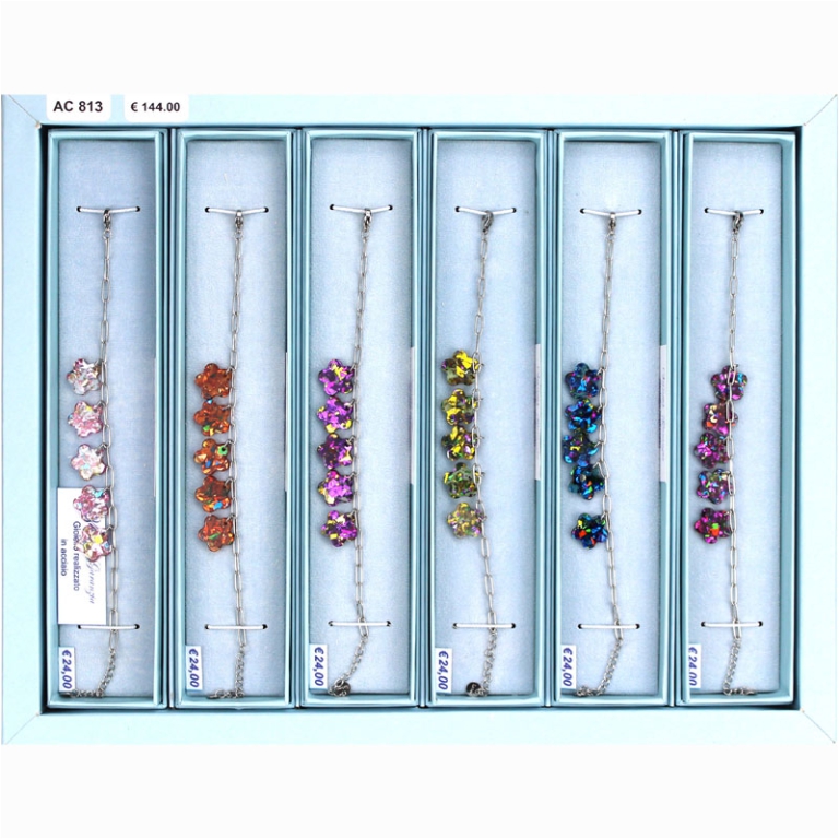 BRACCIALE 6PZ ACCIAIO E  RESINA GIFTBOX