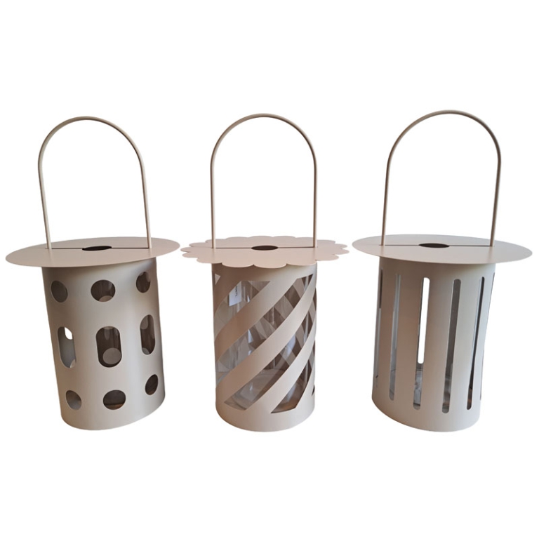 LANTERNA METALLO 24X43CM NOCCIOLA SOGGETTI ASSORTITI