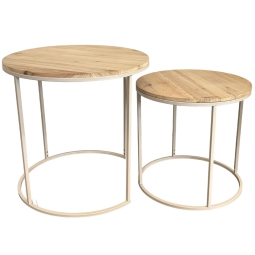 TAVOLINO DA CAFFÈ SET 2PZMETALLO NOCCIOLA