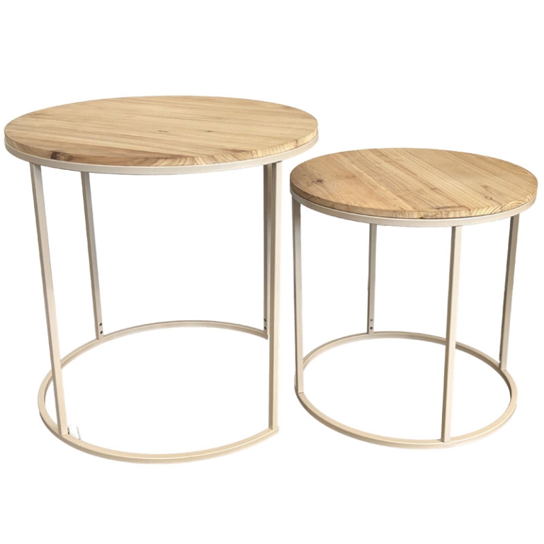 TAVOLINO DA CAFFÈ SET 2PZMETALLO NOCCIOLA