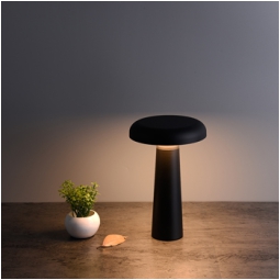 LAMPADA TAVOLO D14H22CM  NERA 6 ORE RICARICA USB