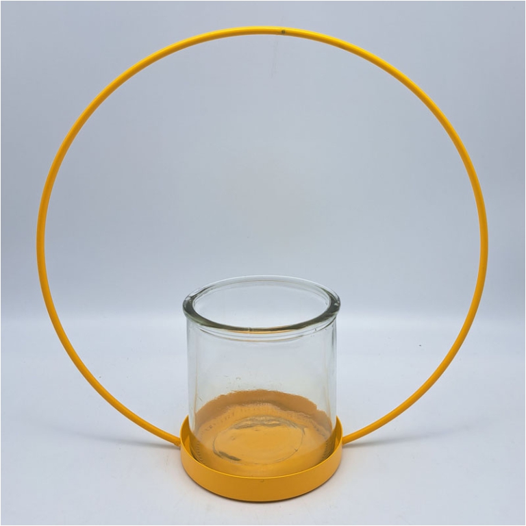 PORTACANDELA CERCHIO D27CM GIALLO