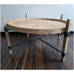 TAVOLO LEGNO D81H40CM    BEIGE