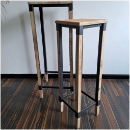 TAVOLO 2PZ 35X35H90CM    LEGNO E METALLO