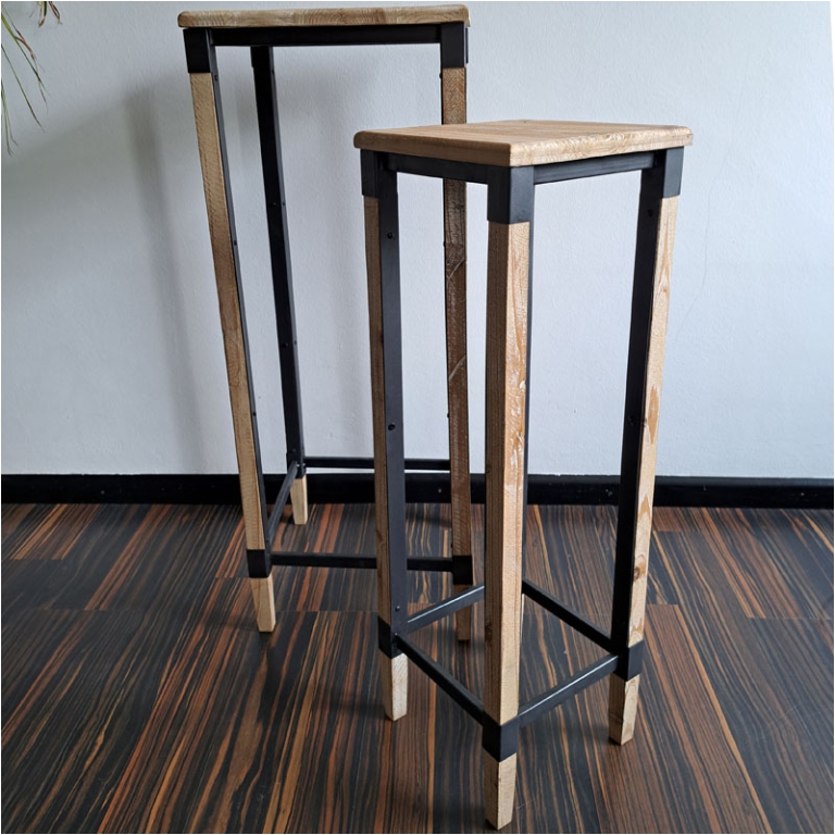TAVOLO 2PZ 35X35H90CM    LEGNO E METALLO