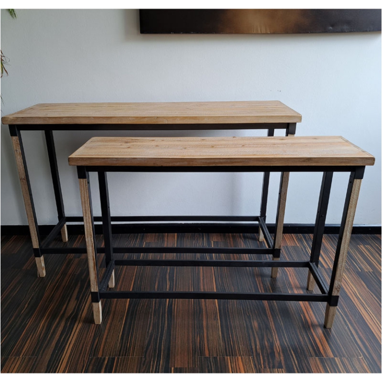 CONSOLE 2 PEZZI 118X38H78CM  LEGNO E METALLO