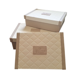 SCATOLA BEAUTY 3PZ CREMA BIANCO 29X21H9,5CM