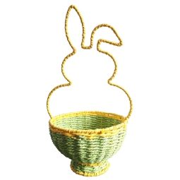 CESTINO VIMINI 22X21H42CM GIALLO/VERDE CONIGLIETTO