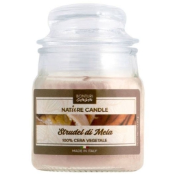 CANDELA 90GR VEGETALE IN GIARA VETRO STRUDEL MELA