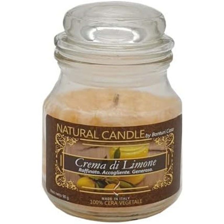 CANDELA 90GR VEGETALE IN GIARA VETRO CREMA LIMONE