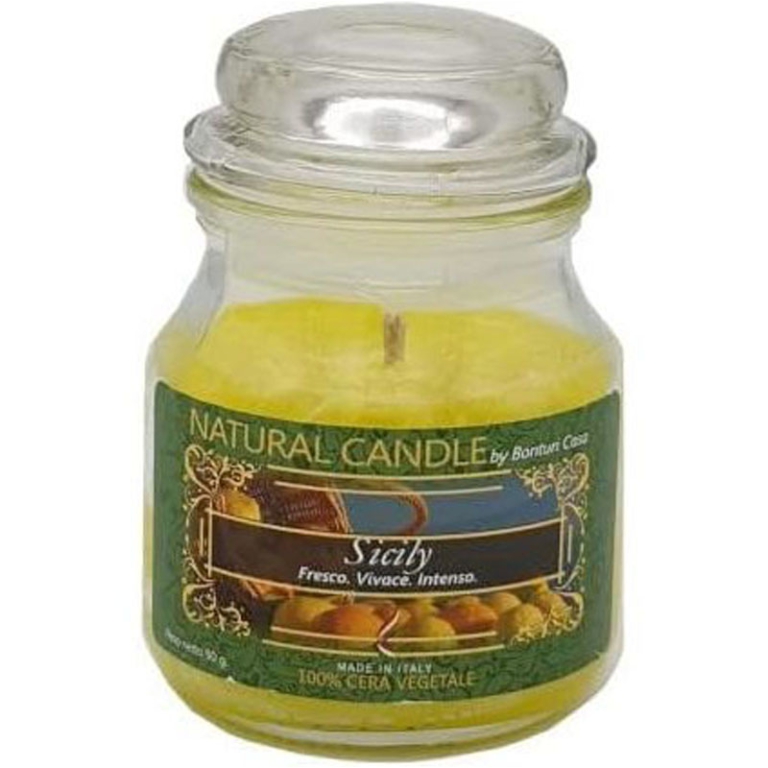 CANDELA VEGETALE 90GR IN GIARA VETRO SICILY