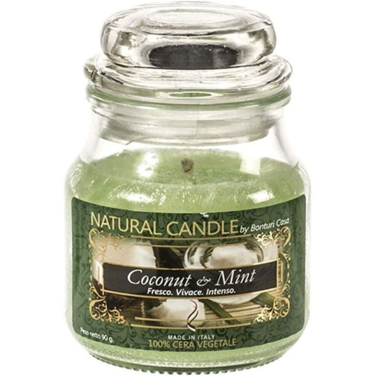 CANDELA 90GR VEGETALE IN GIARA VETRO COCONUT MINT