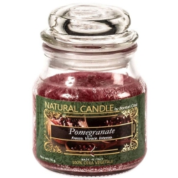 CANDELA VEGETALE 90GR IN GIARA VETRO POMEGRANATE