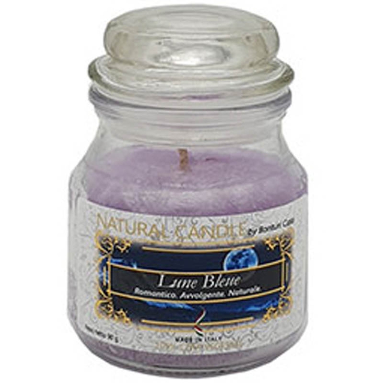 CANDELA VEGETALE 90GR IN GIARA VETRO LUNE BLEUE