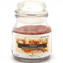 CANDELA 90GR VEGETALE IN GIARA VETRO AMBRA