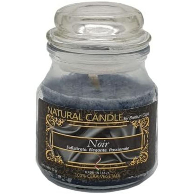 CANDELA 90GR VEGETALE IN GIARA VETRO NOIR