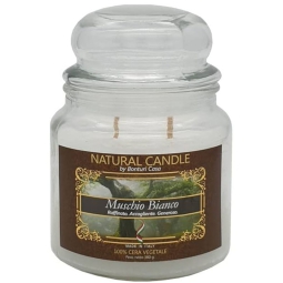 CANDELA 380GR VEGETALE IN GIARA VETRO M.BIANCO
