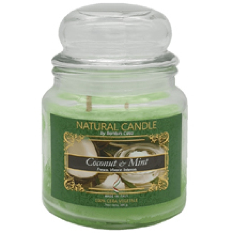 CANDELA 380GR VEGETALE IN GIARA VETRO COCONUT MINT