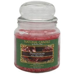 CANDELA 380GR VEGETALE IN GIARA VETRO POMEGRANATE