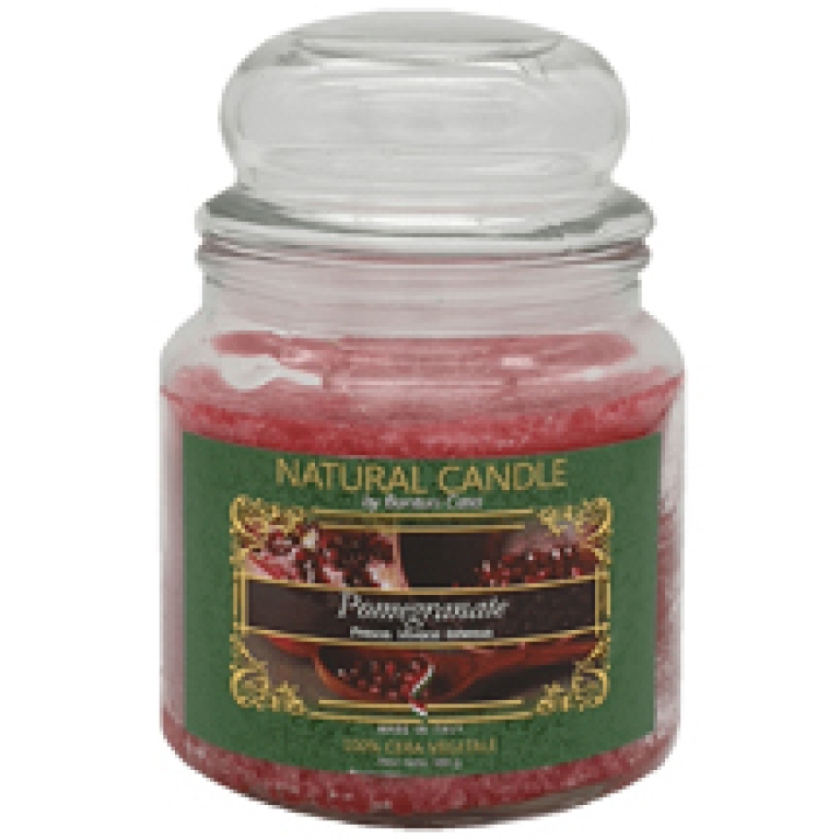 CANDELA 380GR VEGETALE IN GIARA VETRO POMEGRANATE