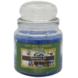 CANDELA 380GR VEGETALE IN GIARA VETRO MIRTILLO