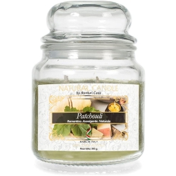 CANDELA 380GR VEGETALE IN GIARA VETRO PATCHOULI