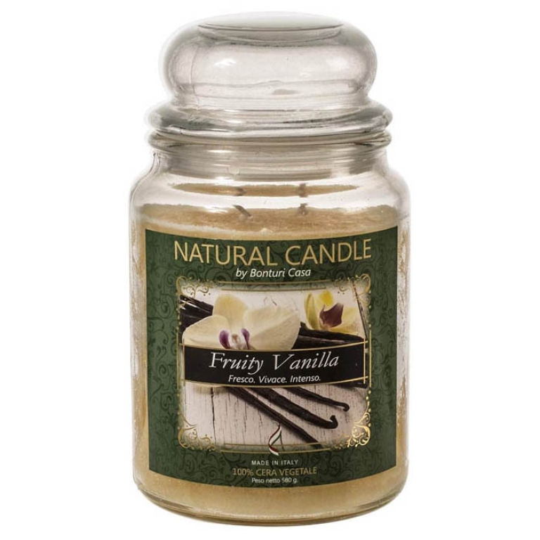 CANDELA 580GR VEGETALE IN GIARA VETRO VANILLA