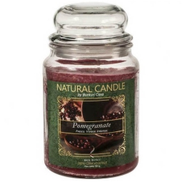 CANDELA 580GR VEGETALE IN GIARA VETRO POMEGRANATE