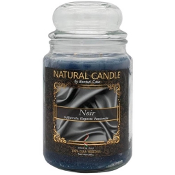 CANDELA VEGETALE 580GR IN GIARA VETRO NOIR