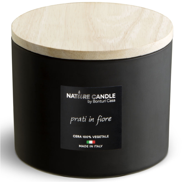 CANDELA 380GR VEGET.VETRO PRATI IN FIORE DOLOMITI 2