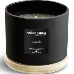 CANDELA 380GR VEGETALE VETRO CIRMOLO DOLOMITI