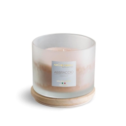 CANDELA 380GR VEGETALE VETRO ABBRACCIO CARAM AMATI