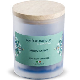 CANDELA 200GR VEGETALE VETRO MIRTO SARDO mediterraneo