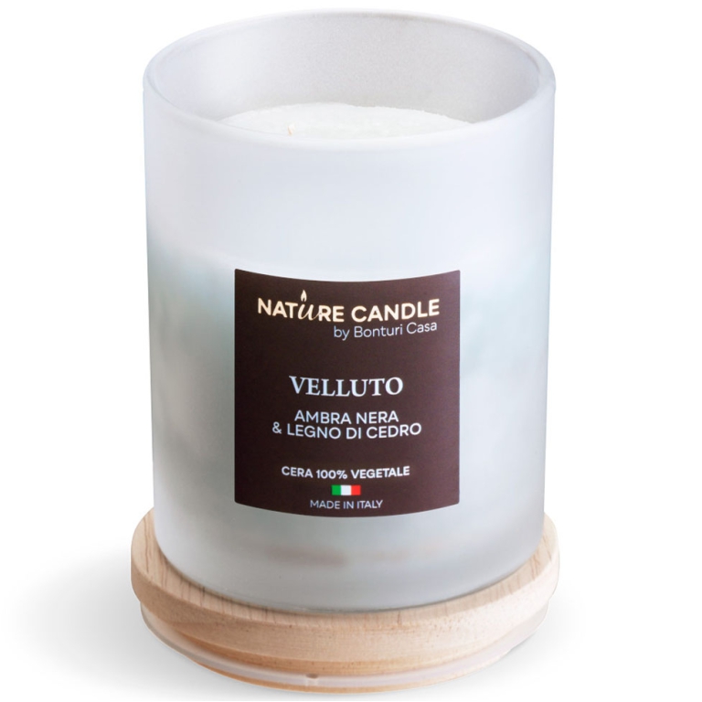 CANDELA 200GR VEGETALE VETRO VELLUTO ATELIER