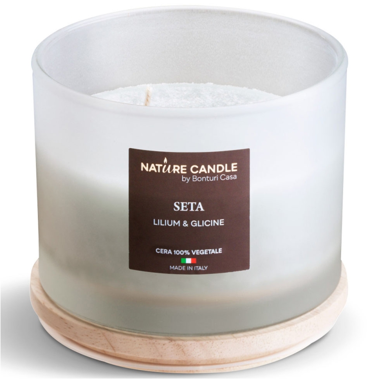 CANDELA 380GR VEGET.VETRO SETA ATELIER